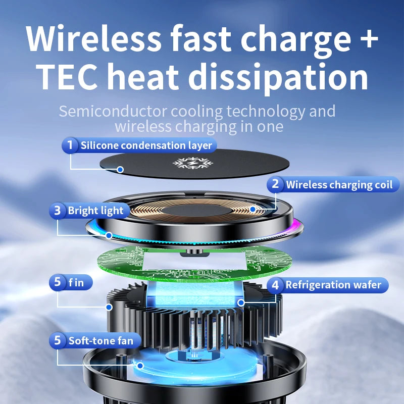 Just Charge Ice Cooling MagSafe Wireless Car Charger